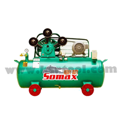 ปั๊มลมโซแม็กซ์ SOMAX ลูกสูบ มอเตอร์ 5 แรง HITACHI ขนาดถัง 148 ลิตร 380V.  3 สาย