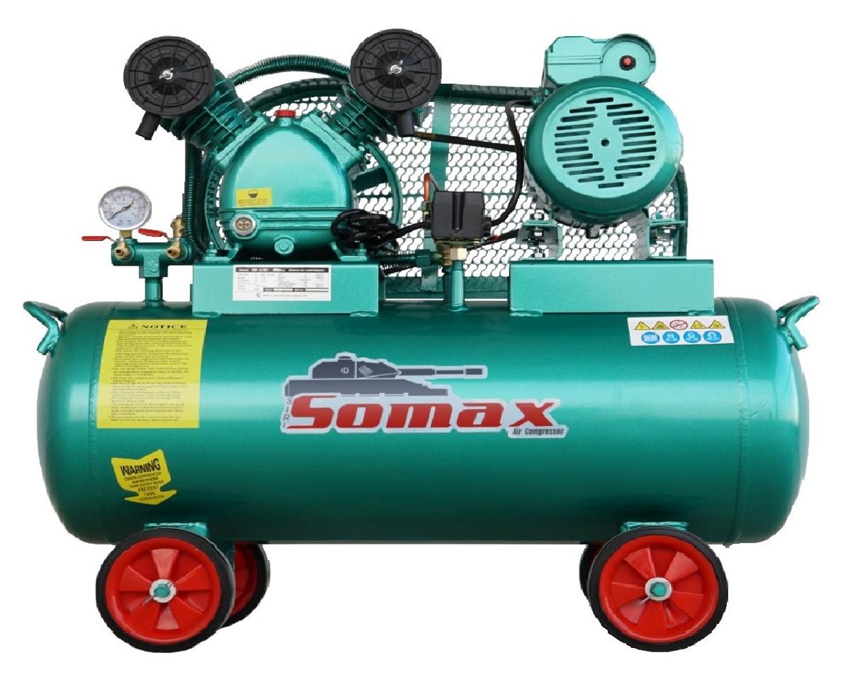 ปั๊มลม SOMAX 1/2 แรง ถัง 80 ลิตร มอเตอร์รอบเร็ว 2 แรง 220V. รุ่น SB-2/80B