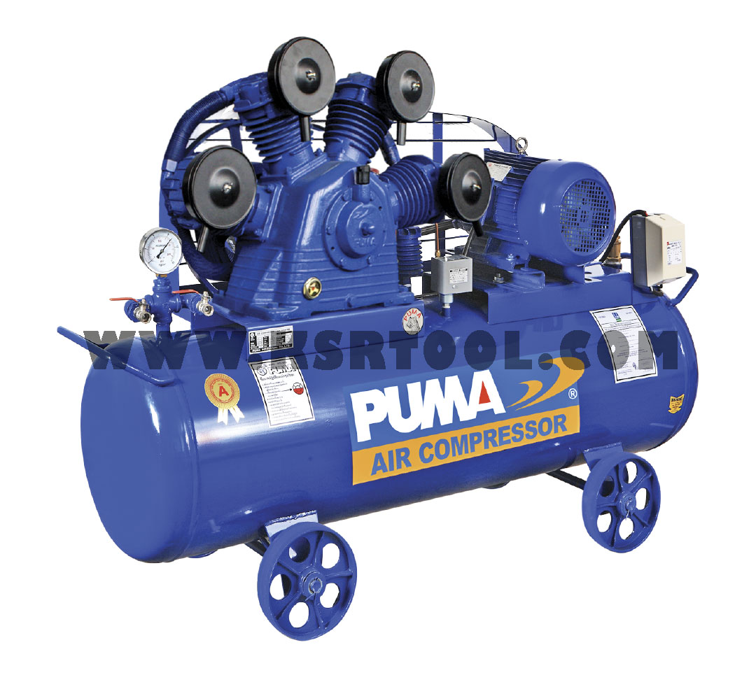 ปั๊มลมพูม่า PUMA ลูกสูบ มอเตอร์ 15 แรง PUMA ขนาดถัง 315 ลิตร 380V. 3 สาย